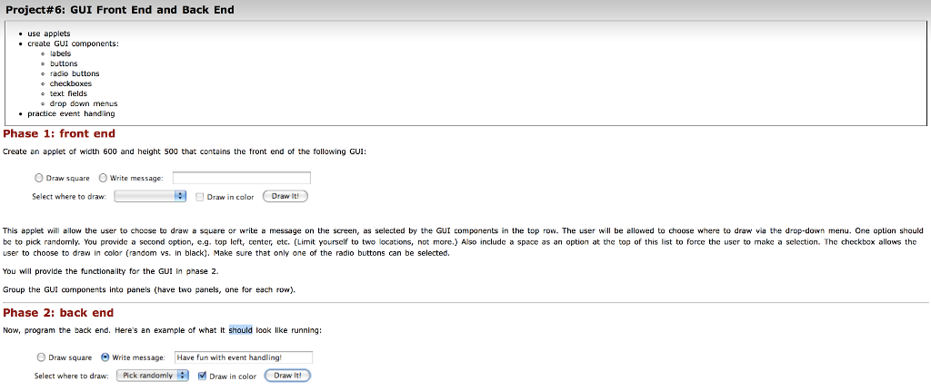  Please use Java and use net beans , thnaks Project 6: