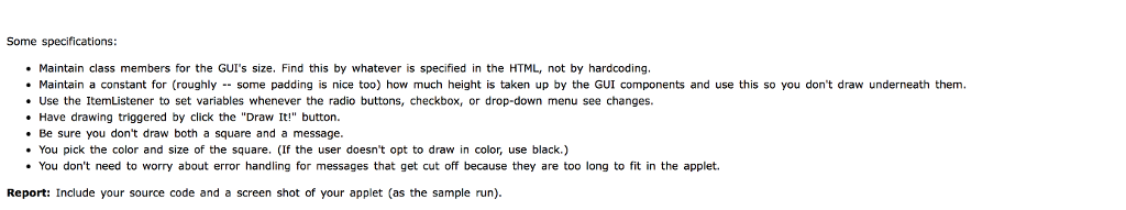 GUI Front End and Back End use applets create GUI components labels