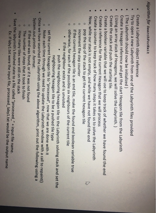 Must be completed in java LABYRINTH.JAVA import java.io.*; import java.util.*; import javax.swing.JFrame;