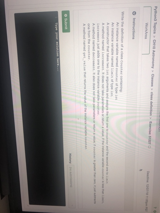 12/07/18 11:00pm PST 244 1 Results 35 63 58 45 25 Instructions
