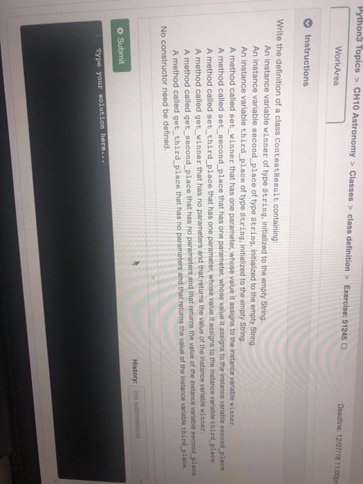 counter of type int. A constructor that takes one int argument and