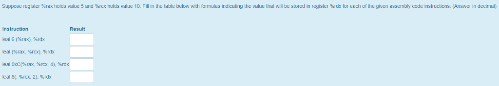 Please explain how you do this. suppose register %rax holds value 5