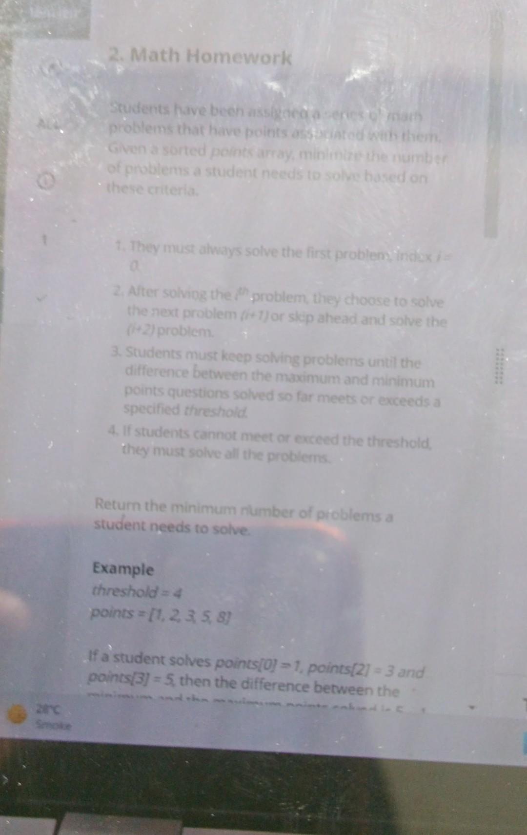  in java 2. Math Homework problems that have poinits ass sightod