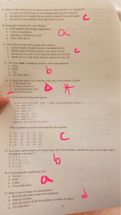  Data structure Answer all please. I am not sure about the