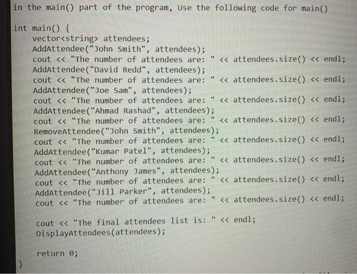 a simple console application that simulates an attendence list. The event is