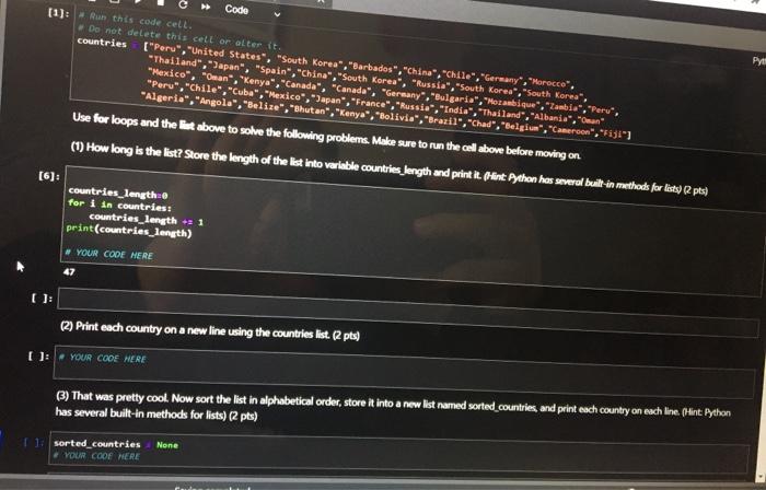 #2 and #3 Code (2): - Run this code cell. Do not