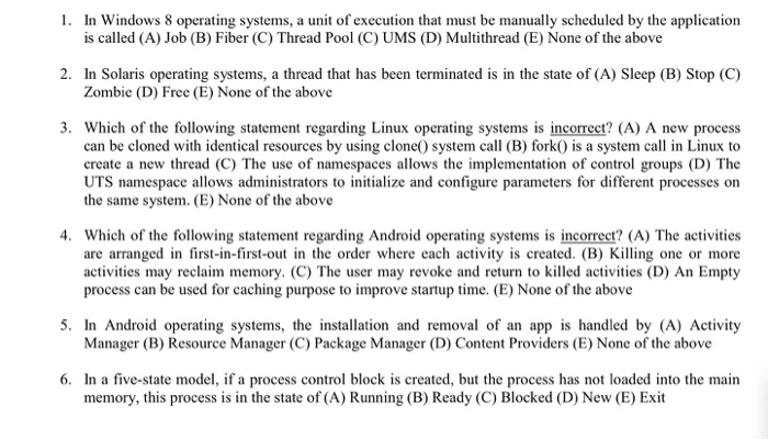  Multiple choice questions on Embedded Operating Systems In Windows 8 operating