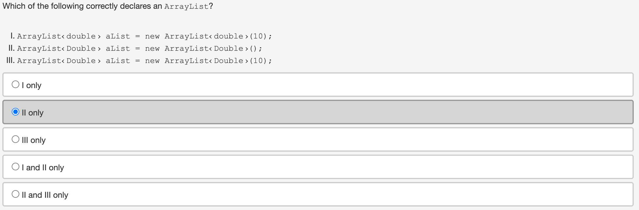 only OI and III only O II and III only O I,