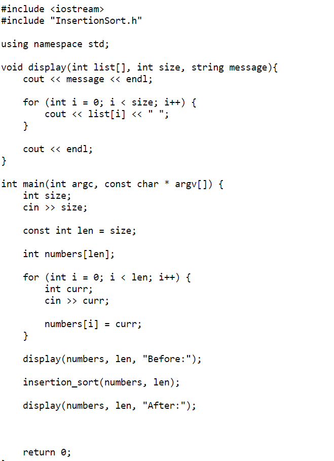 number[j] = number[j-1]; } for (int j = 0; j std::cout It