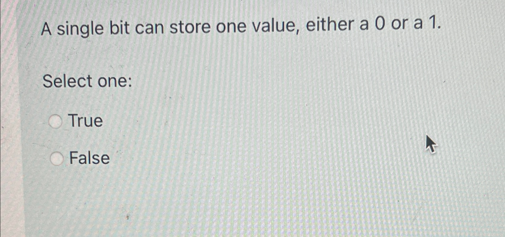  A single bit can store one value, either a 0 or
