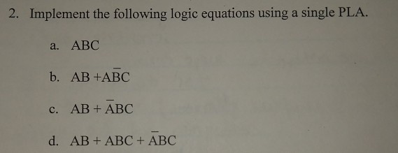 Answer the question by using the same PLA layout as in