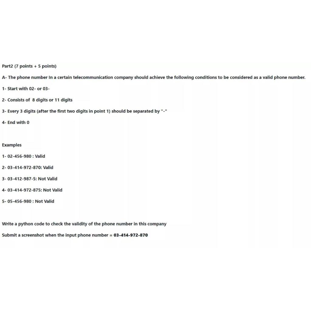 The code must be written in python language by PyCharm Part2 (7