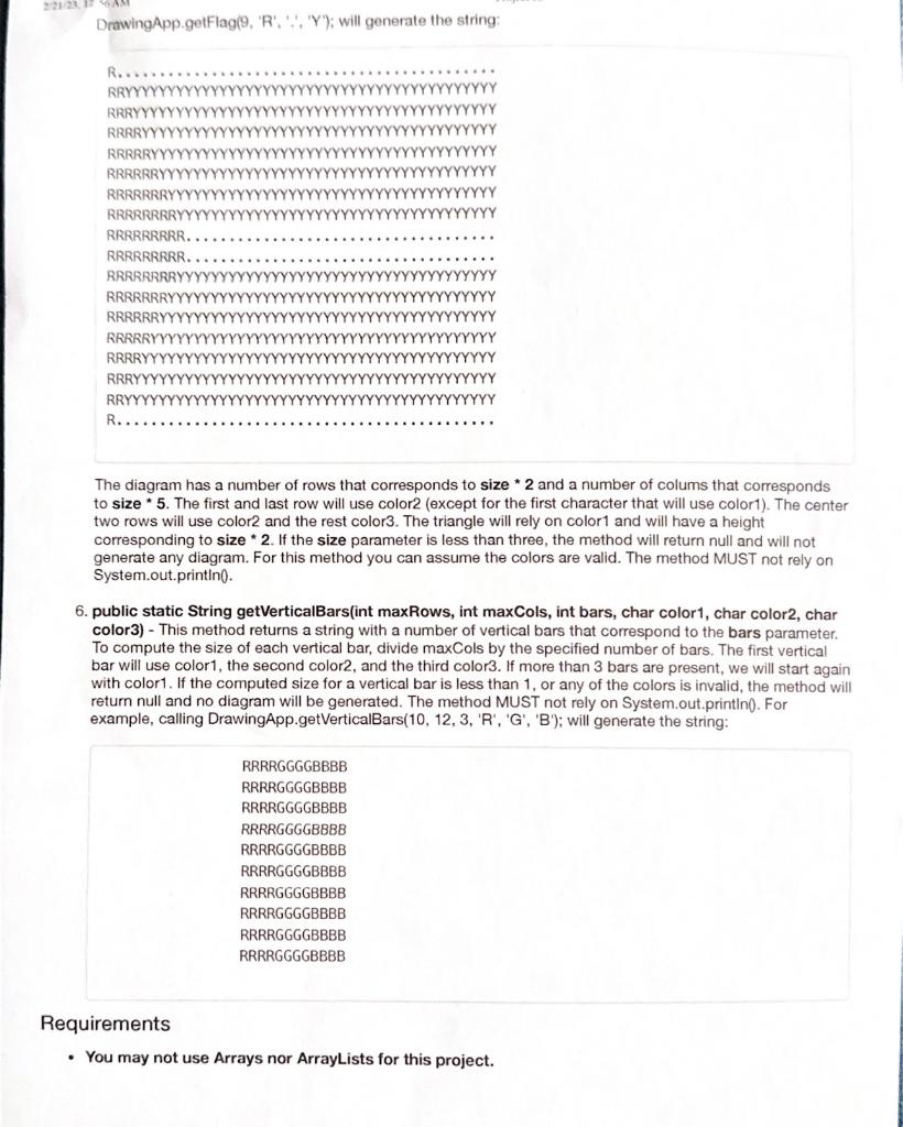 if the color parameter corresponds to one of the following characters: 'R'