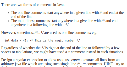  There are two forms of comments in Java The one line