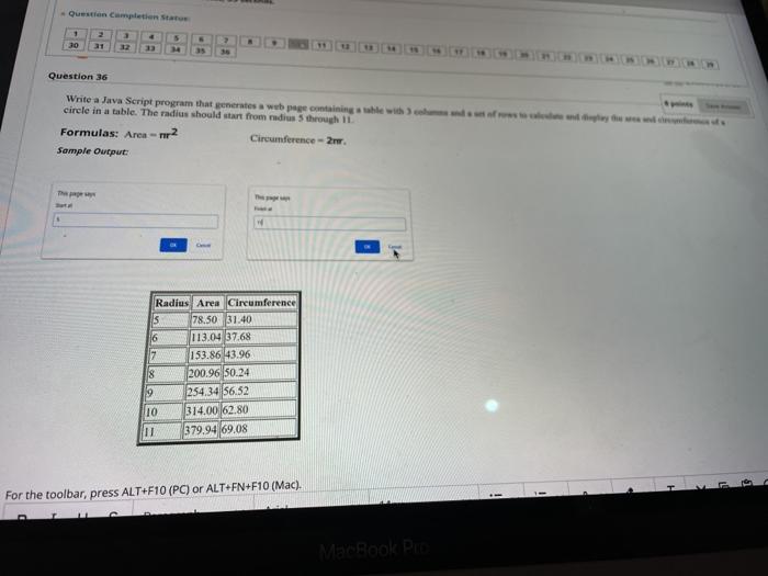  30 4 33 12 Question 36 Write a JavaScript program that