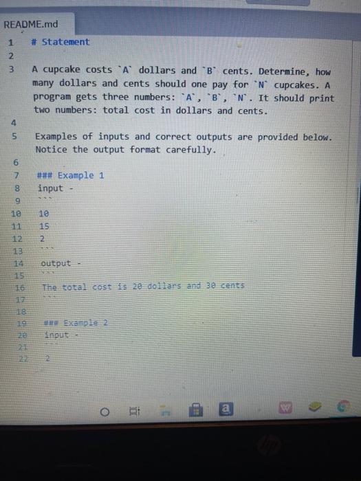 to the two questions above. I 5 Examples of inputs and correct
