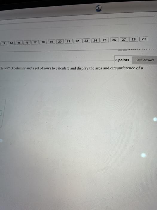 start from radius through 11 Formulas: Anca - 2 Circumference - 2.