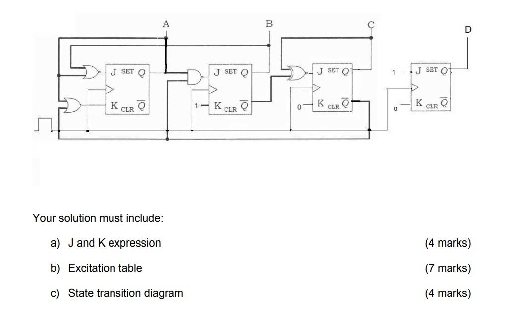 DETERMINE THE COUNTING SEQUENCE FROM CIRCUIT B J SET O J SET