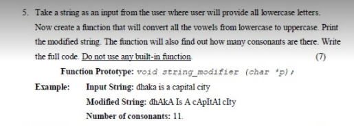 Write in C program Please do as first as possible Please 5.