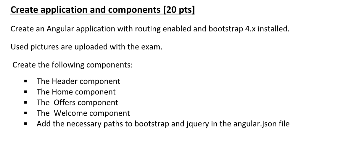 } in the first there is the project and followed with the