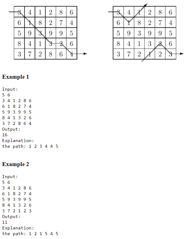 Given a m * n matrix, your task is to compute a
