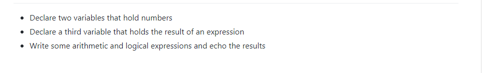 script that declares two variables o one that stores a name as