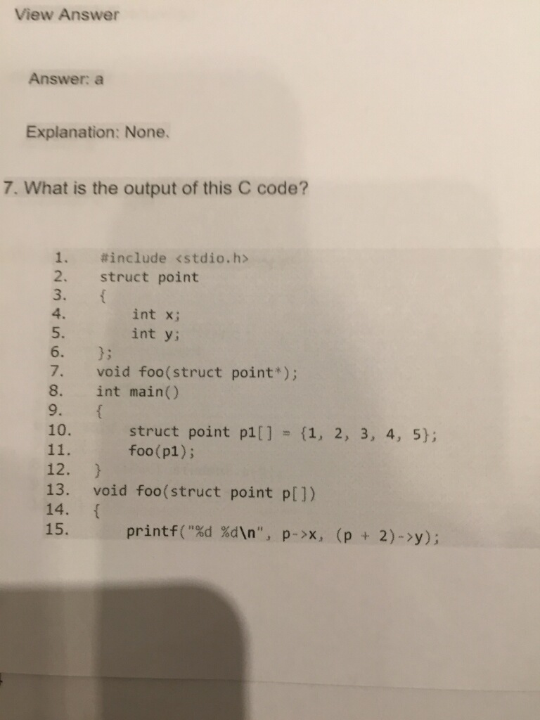 please explain the answer. thank you in advance View Answer Answer: