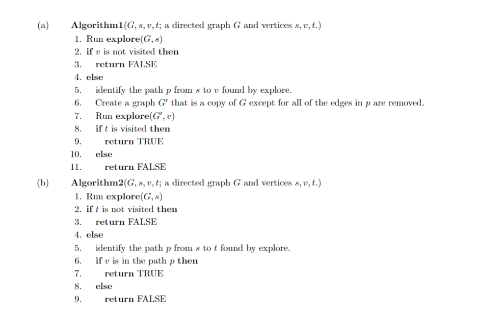  (10 points) Consider the following problem: Given a simple directed graph