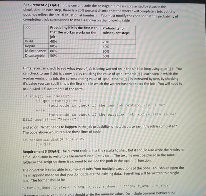 code each job has an equal probability of being added to the