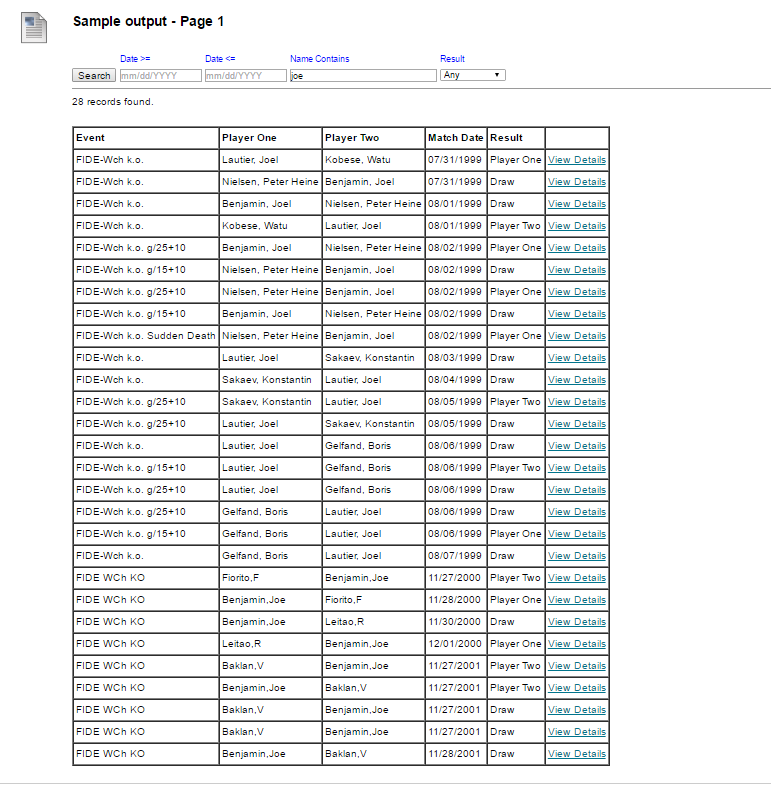 A web-based application will be built to do the following: In SQL