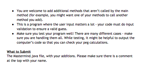 at 11:59 PM In the game of Mastermind, one player creates a