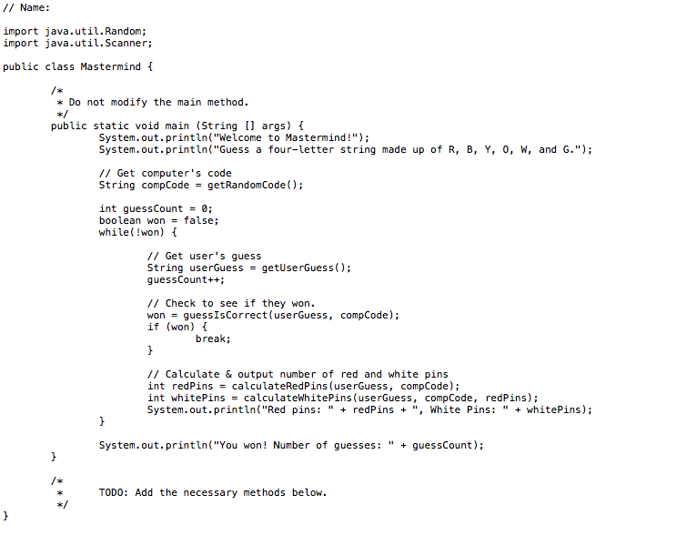code 4 colors long out of 6 possible colors (red, orange, yellow,