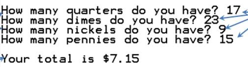 Can somebody help me write a program using C++? How many quarters