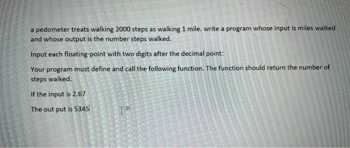  pleas write in C programming C language please a pedometer treats