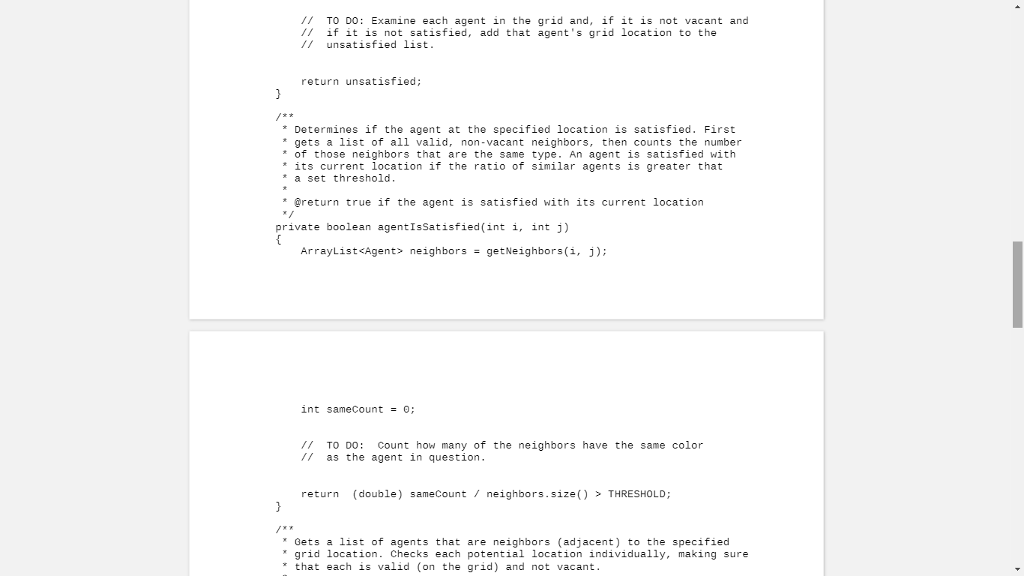 Two populations of the two agent types are initially placed into random