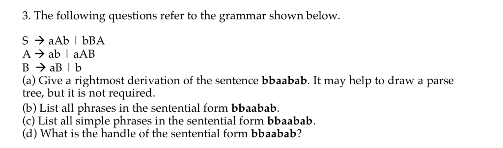 Please answer in short for programming language concept 3. The following questions