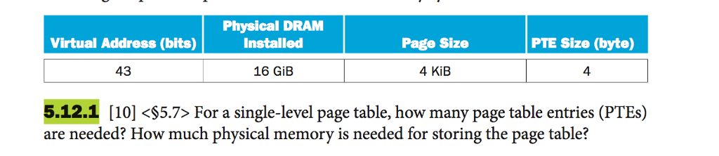 For a single-level page table, how many page table entries (PTEs)