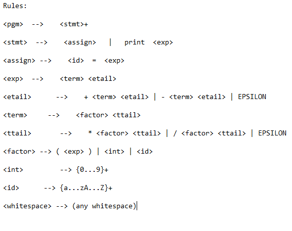 Scheme Programming Language Help Top-Down Parser Scheme Need to write the procedures