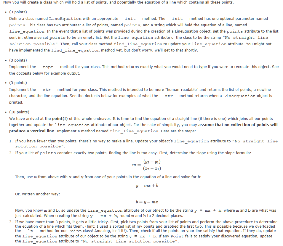 Can i have help with python3? Now you will create a class