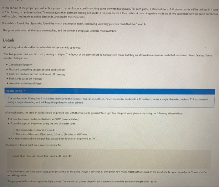  **IN JAVA** in this portion of the project you will write