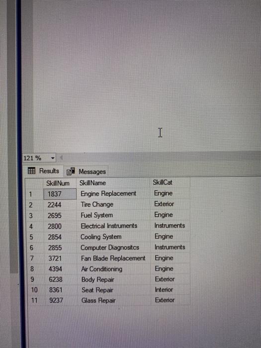 (SQL statement) for each of the following based on the tables (Plant,