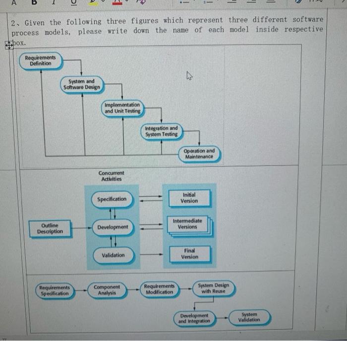 software engineering please do it now A B u 2. Given the