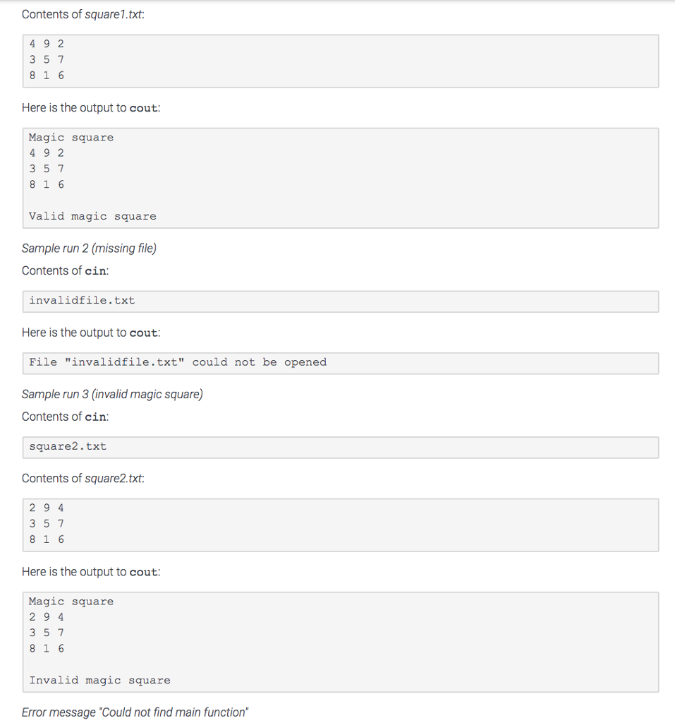 columns as shown here: The Lo Shu Magic Square has the following