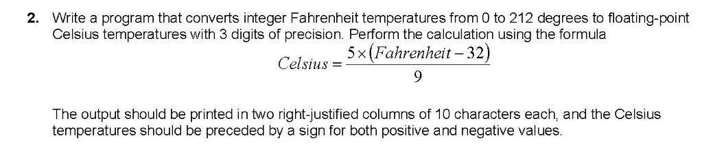  write it in C language please 2. Write a program that