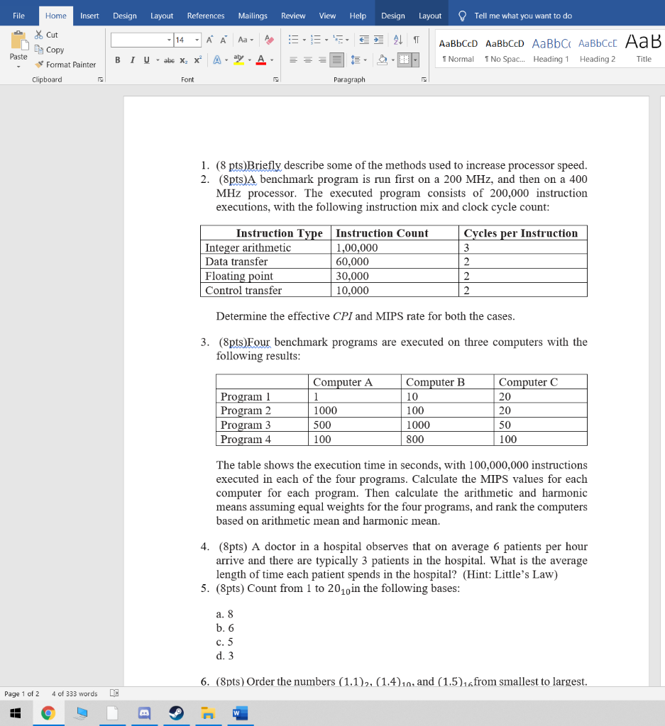 PLEASE ANSWER QUESTION 2 AND 3 PLEASE File Home Insert Design Layout