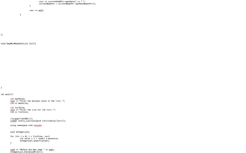 List ADT along with a main function that creates an IntegerList (an