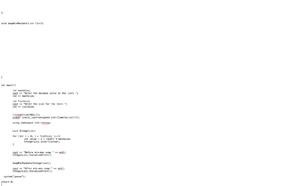 object of class List) and fills it up with random integers in