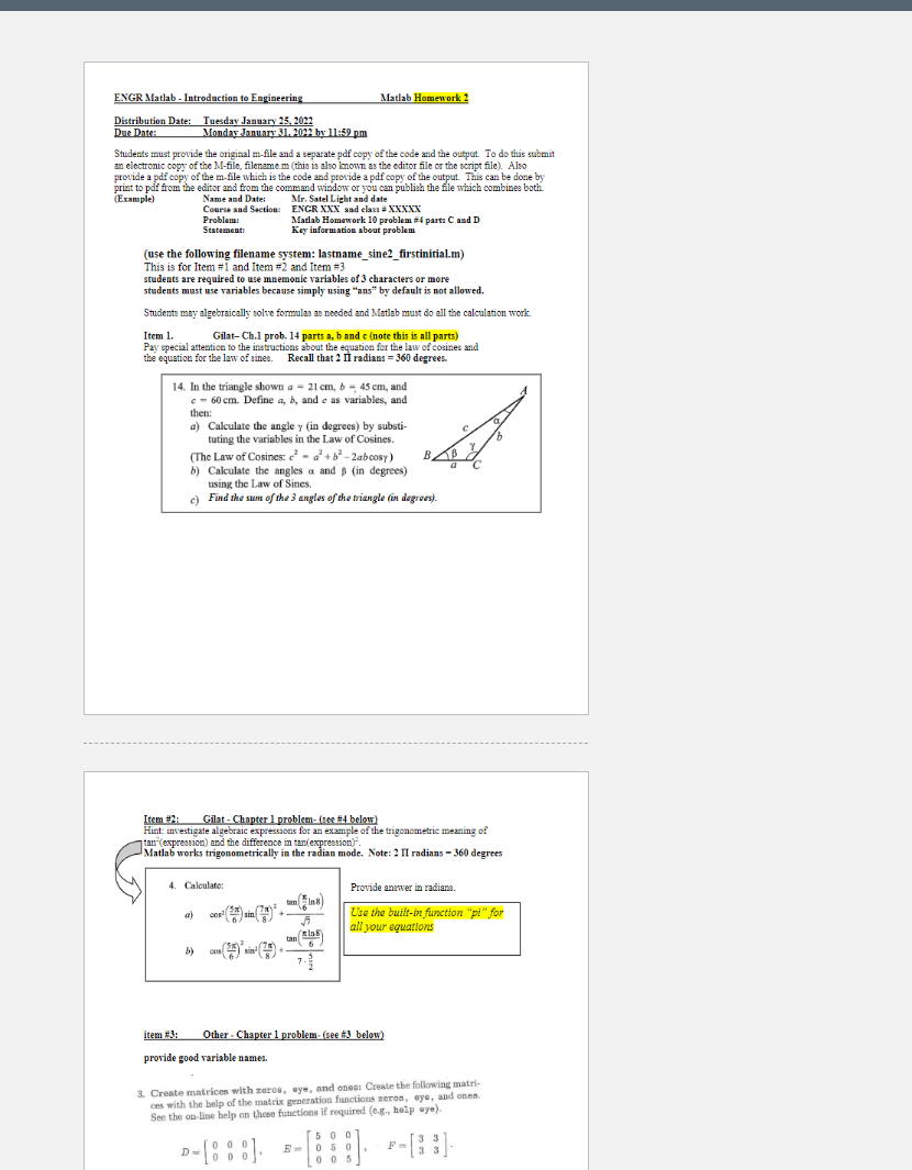  Please have the MATLAB code in the answer. Thanks. : ENGR
