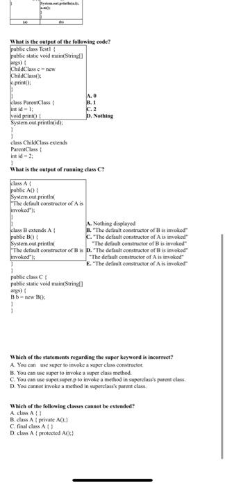 classes from existing classes This is called A encapsulation B. inheritance Cabstraction