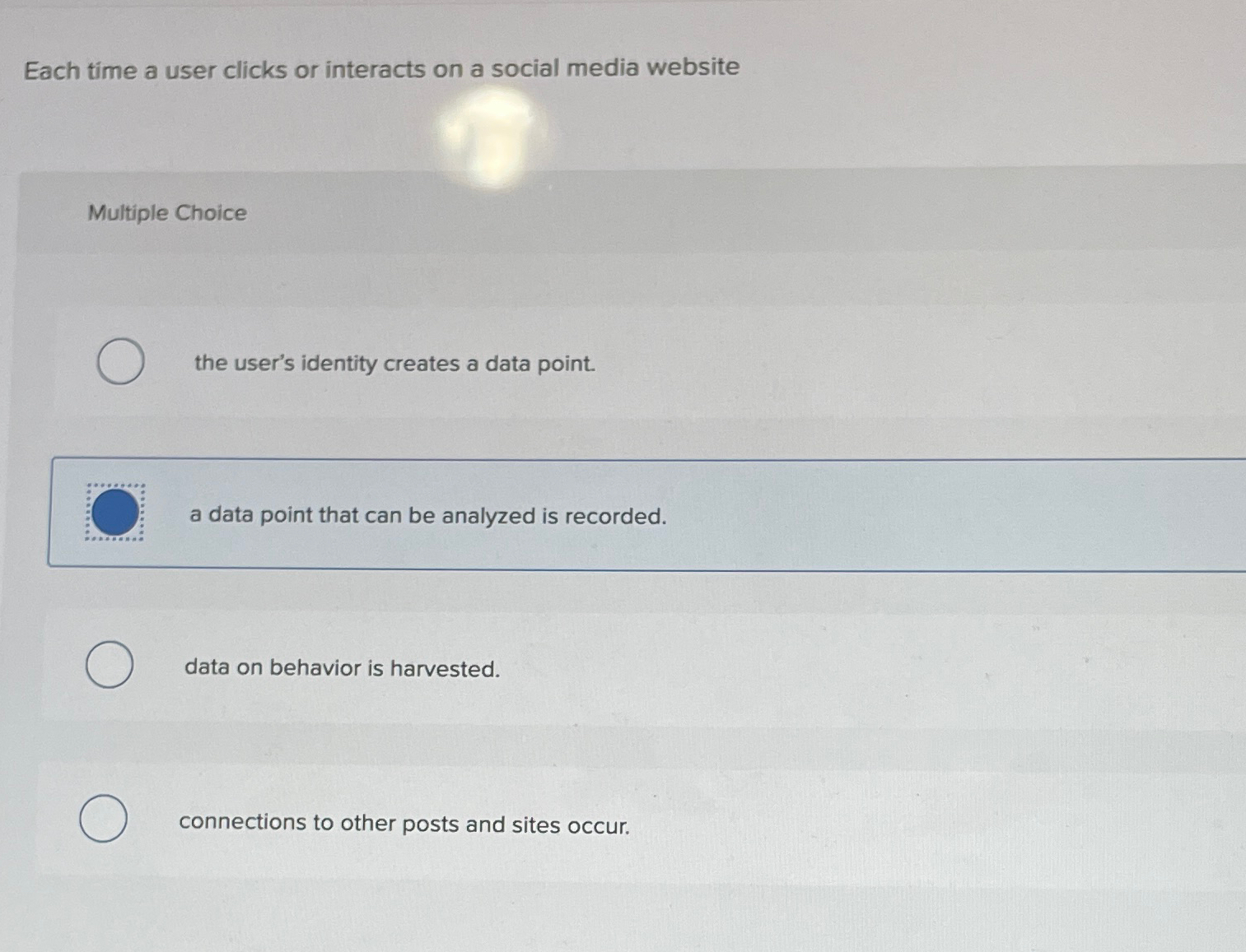  Each time a user clicks or interacts on a social media